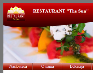 izrada web stranica restaurant the sun